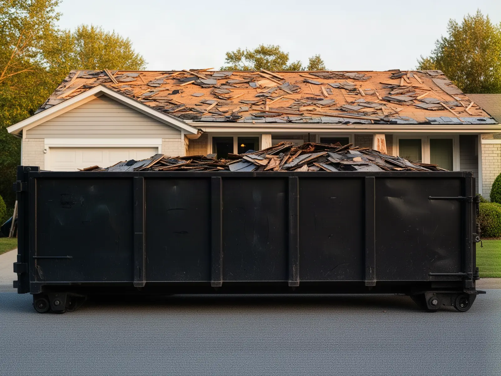 Roll-off dumpster from Buck River Dumpster Rental Inc. in Worcester, MA